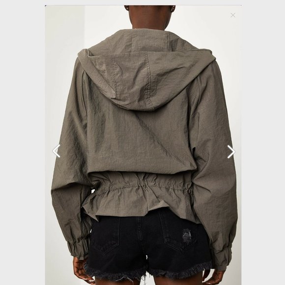 Gray Bat Raincoat with Drawstring Waist - Picture 11 of 12